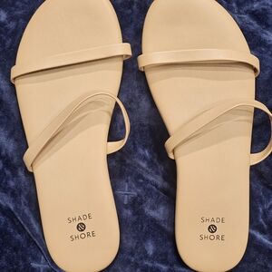 Shade & Shore Women's Beige Sandals - Size 6